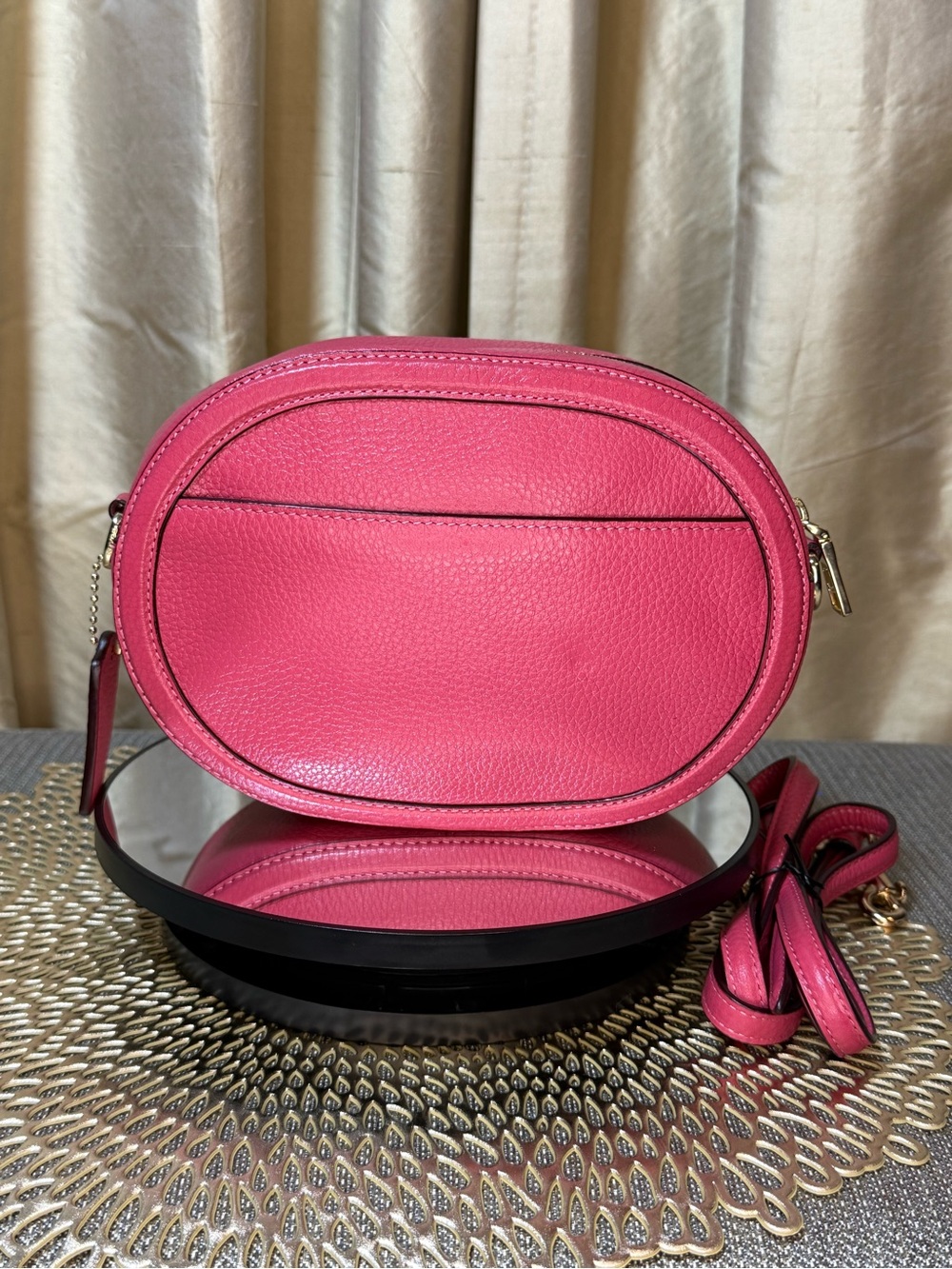 Coach Horse & Carriage Embossed Oval Crossbody – Pink (C4056) - Picture 3 of 11